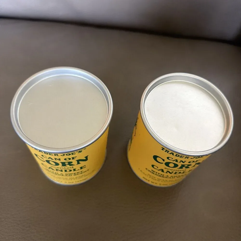 Trader Joe’s 2 Cans of Corn Soy Candle 9oz Sweet Cornbread Limited Seasonal NEW